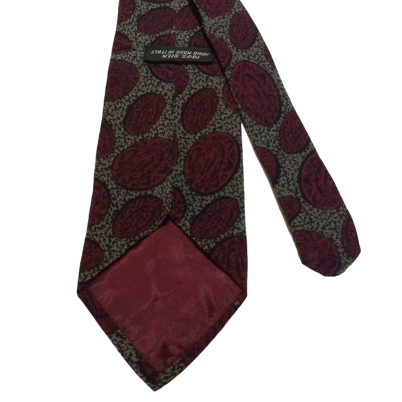 🔵BOGO FREE🔵 Vintage Necktie 100% Silk Made Handmade in Italy Medallion Tie - Picture 5 of 7